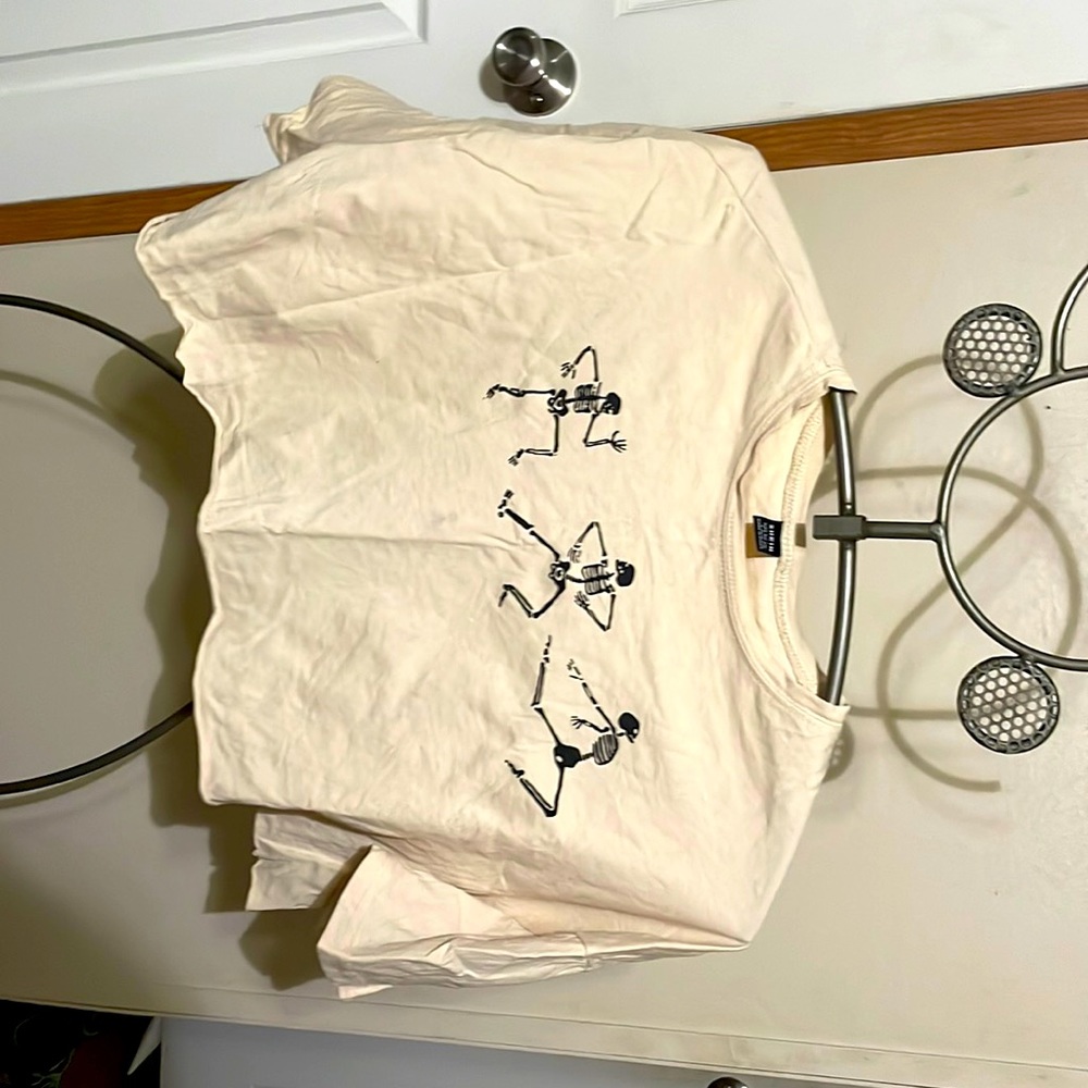 SHEIN Cream Skeleton Boxed Crop Top
